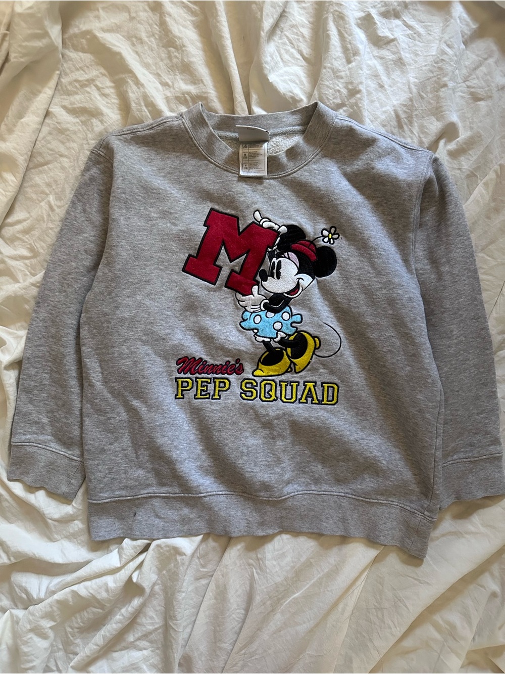 Disney Grey Kids Sweatshirt with Minnie Mouse Pep Squad Graphic